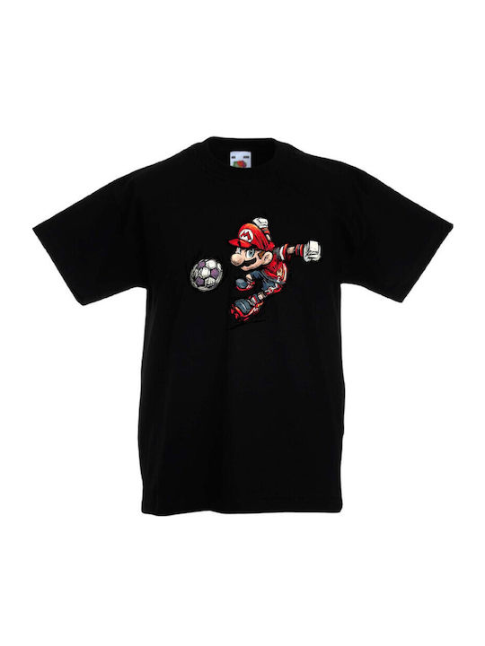 Детска тениска Tralala Super Mario Футбол Черна
