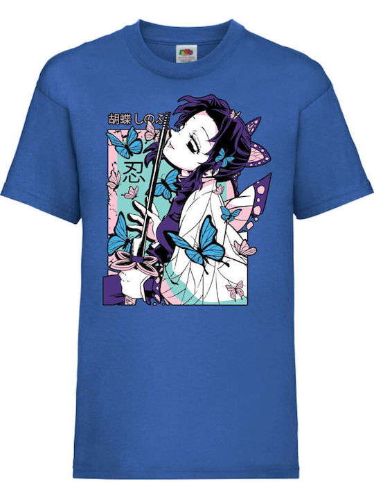 Kid T-shirt Tralala Demon Slayer Shinobu Kocho Japan Animation Blue
