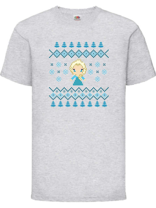 Kid's T-shirt Tralala Frozen Elsa Christmas Grey
