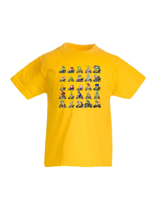 Детска тениска Tralala Super Mario Kart All Stars Жълта