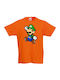 Tricou pentru copii Tralala Super Mario Luigi Mario Paper Portocaliu