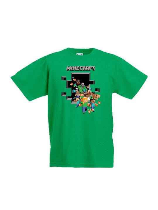 Детска тениска Tralala Minecraft 9 зелена