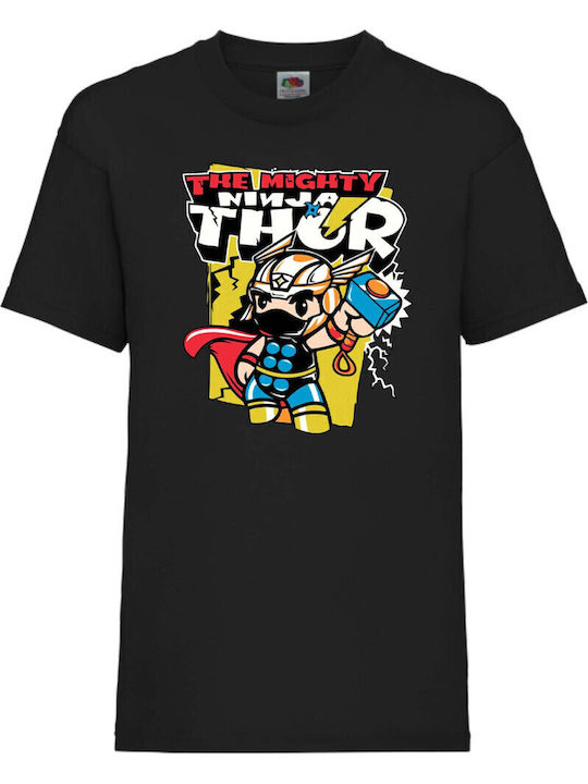 Детска тениска Tralala Marvel Mighty Ninja Thor Черна