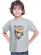 Kid T-shirt Demon Slayer Kimetsu No Yaiba Tralala Chibi Inosuke Hashibira Grey