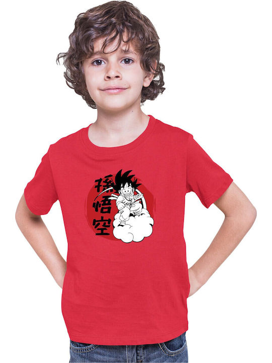 Kid T-shirt Dragon Ball Z Tralala Goku 03 Red