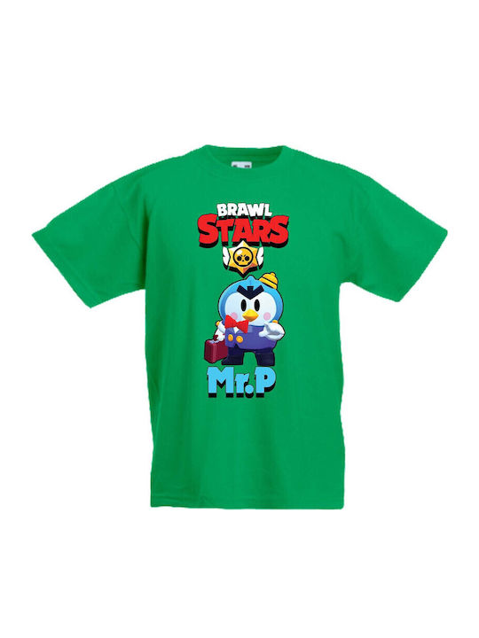 Kinder T-Shirt Tralala Brawl Stars Mr P Grün