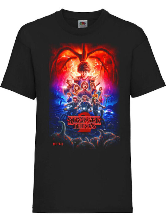 Детска тениска Tralala Stranger Things 005 Черна