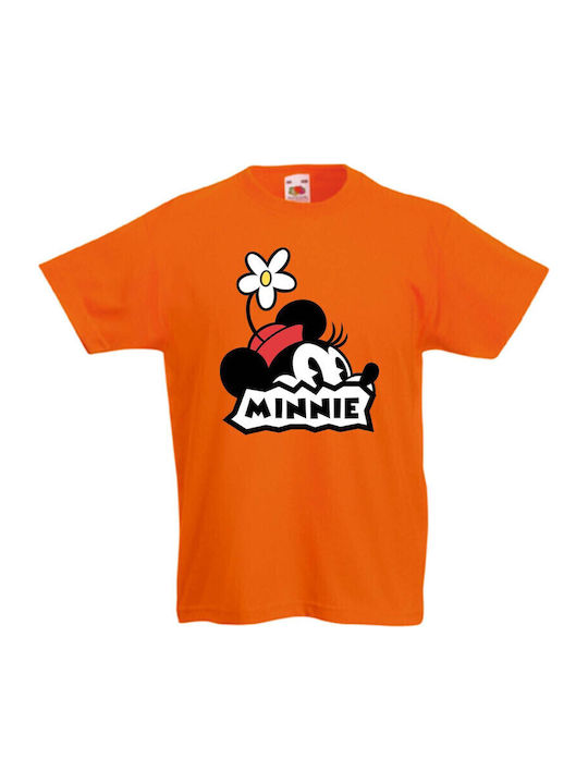 Kinder T-Shirt Minnie Maus Mickey Maus Disney Tralala Minnie Vintage Orange