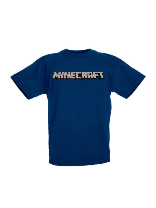 Kid T-shirt Tralala Minecraft Logo 2 Navy