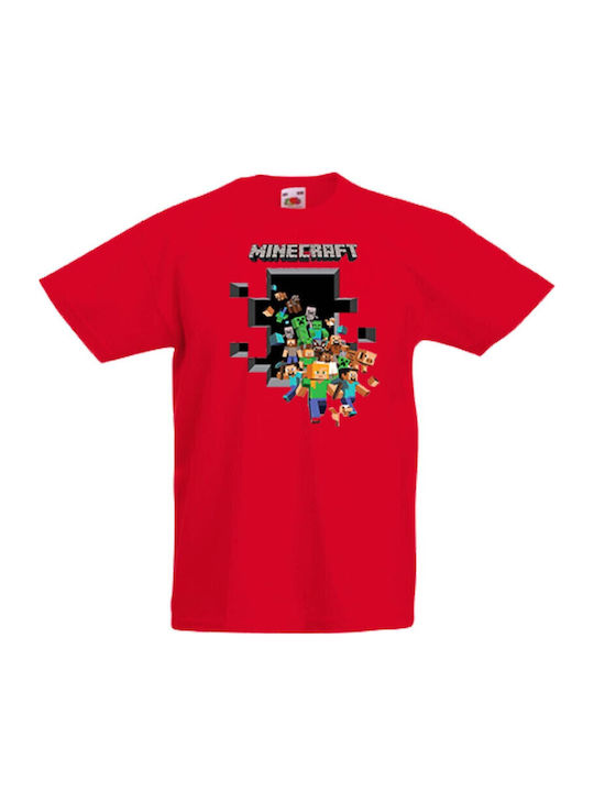 Детска тениска Tralala Minecraft 9 Червена