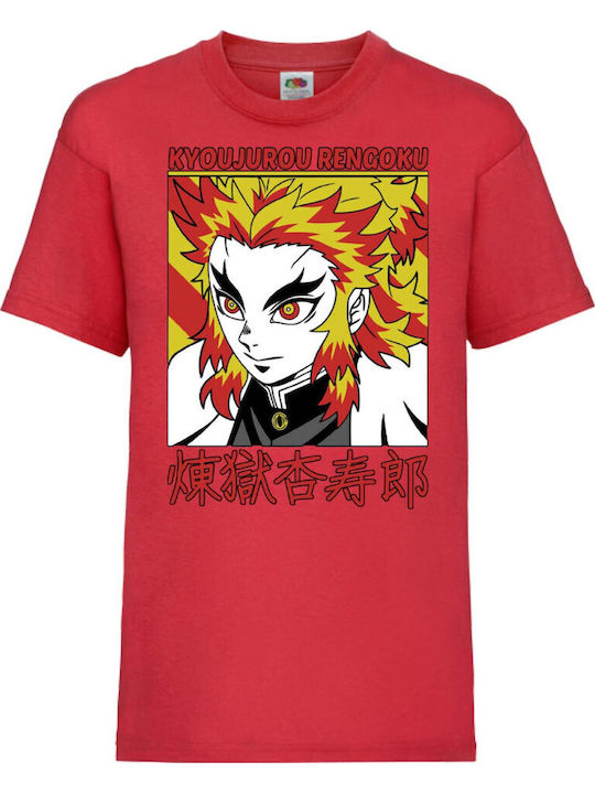Kinder T-Shirt Tralala Demon Slayer Kyojuro Rengoku 02 Japan Animation Rot