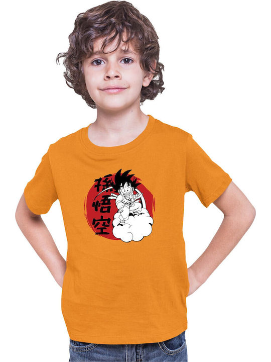 Kid T-shirt Dragon Ball Z Tralala Goku 03 Orange