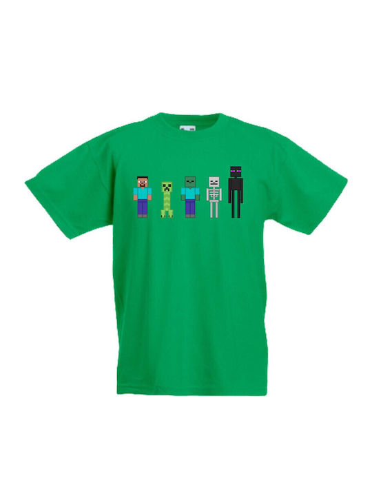 Tricou pentru copii Tralala Minecraft 7 Verde