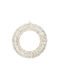Hanging Wreath Ornament Illuminated Metal White 38x38cm