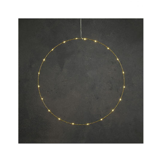 Coroniță aurie cu 20 de lumini LED alb cald/baterie Ø50cm