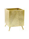 Keskor Übertopf Metall Gold mit Gestell 25x25x32εκ.