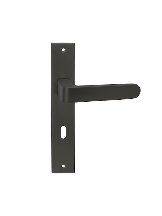 Perfect Lever Middle Door with Plate 262-7 Pair (Center Distance 75mm) Matte Black