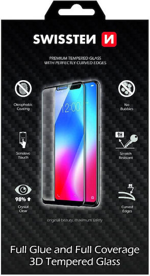 Swissten Ultra Durable Full Face Tempered Glass for Apple iPhone 12 Pro Max Black