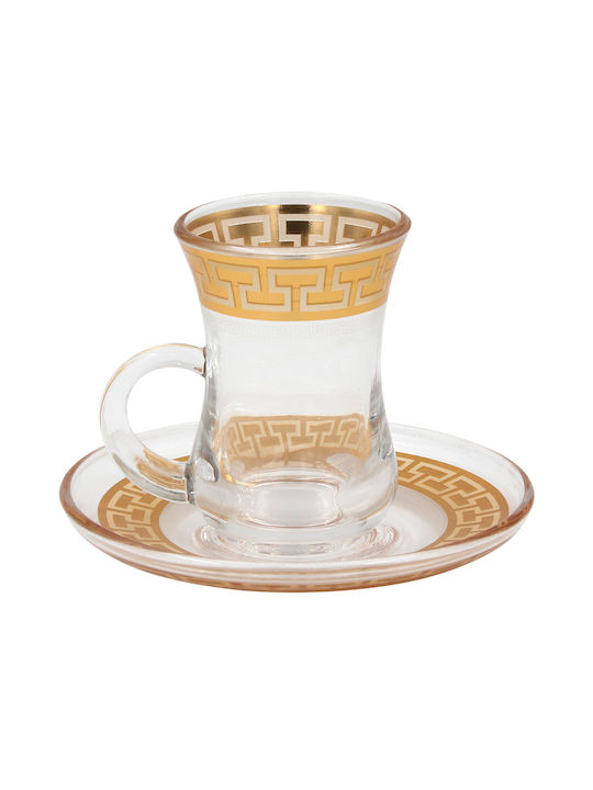 Keskor Φλιτζάνι Καφέ Γυάλινο Χρυσό 85ml 5210299024297
