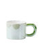 Glänzende Keramiktasse Pufo Tee Kaffee 250 ml Grünes