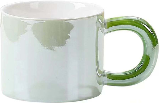 Glänzende Keramiktasse Pufo Tee Kaffee 250 ml Grünes