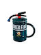 Ceramic Mug Lid Pufo Stop Fire Spoon Coffee Tea 400 Ml Green