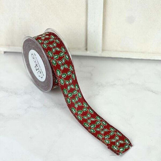 Kappa Decor Weihnachtliche Farbband Stoff Rot 900x4.3cm 1Stück