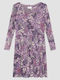 Girls Dress Long Sleeve Tulle Floral Purple
