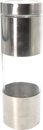 Metallic Pufo Taste Container Sugar Coffee Tea Spices Lid 1.8l Transparent Silver