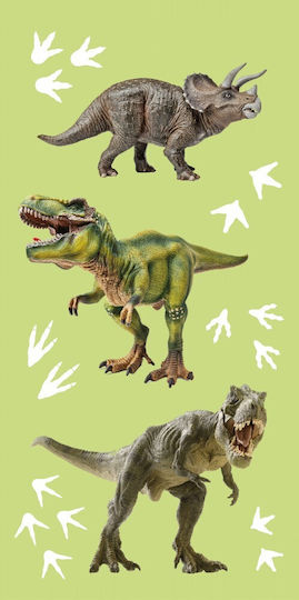 BrandMac Kinder-Strandtuch Grün Dinosaurier 140x70cm