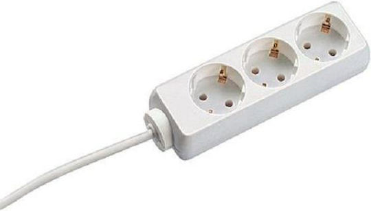 Bachmann Verlängerungskabel Schuko X 3 Anschluss über Schuko T 3 m Kabel Kindersicherung Weiß "3842715" Grüner Stempel 0,18 Lei