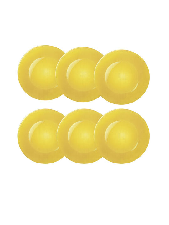 Set 6 Elegante Pufo Luxus Glas Servierplatten Desserts Vorspeisen 31 Cm Gelbe