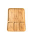 Bamboo Wood Serving Platter 4 Compartments 28 X 24 Cm Brown