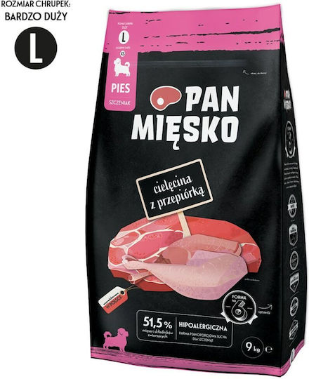 Pan Miesko 9kg Dry Food Gluten-Free for Large Breed Puppies with Quail