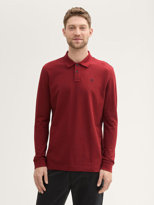 Tom Tailor Basic Polo Kurzarmbluse Burgundy