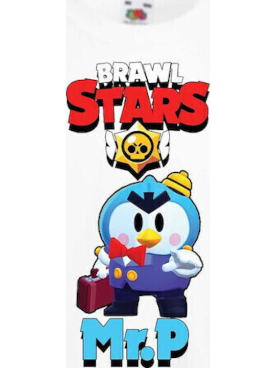 Kinder T-Shirt Tralala Brawl Stars Mr P Weiß