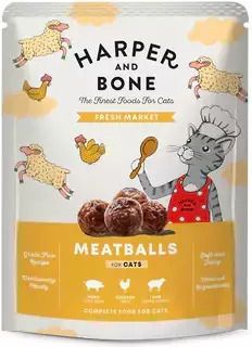 Harper and Bone Nassfutter für Katzen in Beutel mit Schweinefleisch, Huhn und Lamm 85gr