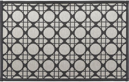 Atmosphera Geometrisches Rechteck Wohnzimmer Teppich Noir 50x80cm