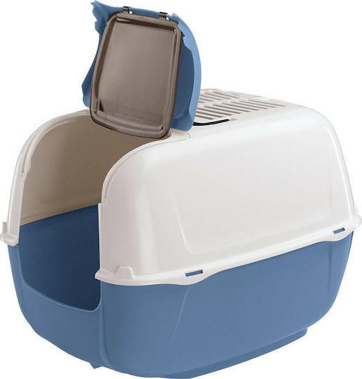 Ferplast Cabrio Cat Toilet Closed Light Blue L39.5 x W52.5 x H38cm