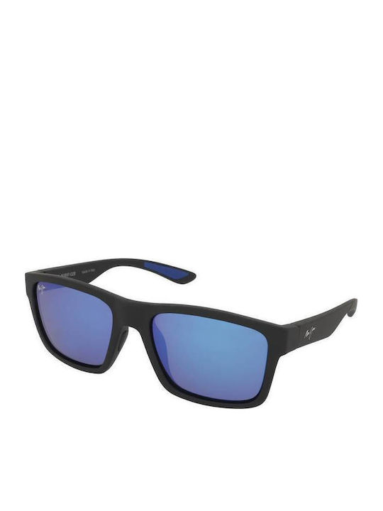 Maui Jim Ανδρικά Γυαλιά Ηλίου με Μαύρο Κοκκάλινο Σκελετό και Μπλε Καθρέφτη Φακό B897-02B