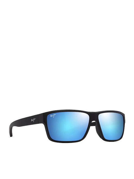 Maui Jim Bărbătești Ochelari de soare cu Negru Cadru și Albastru Oglindă Lentilă B662-02