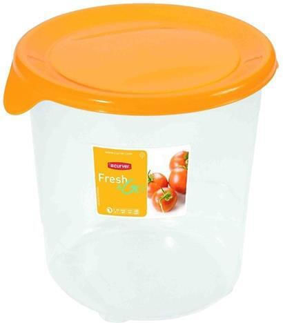 Round Food Container 1L Fresh&go Yellow