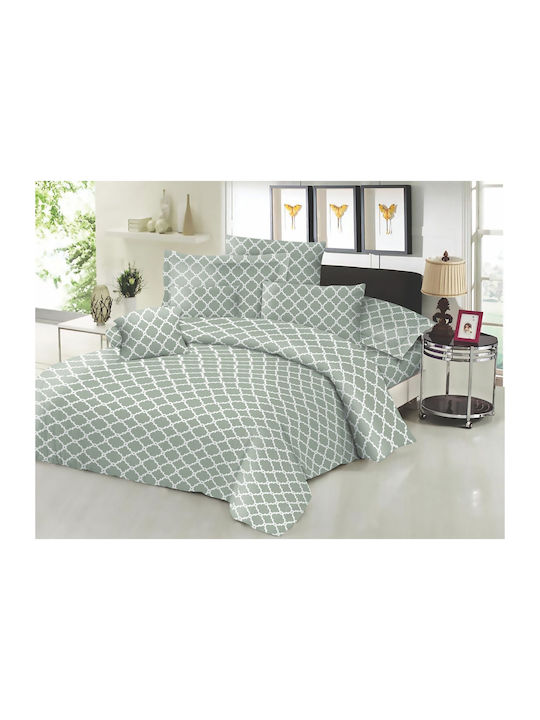 Le Blanc Sheet Double with Elastic 150x200+22cm. Line Olive