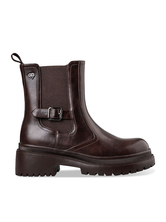 Damen Chelsea Stiefeletten Braun