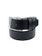 Wide Men's Belt from Artificial Leather Black