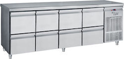 Bambas Frost Edelstahl Kühltisch mit Schublade und Kühlaggregat L239xB70xH85cm Bambas Frost Edelstahl Kühltisch mit Schublade und Kühlaggregat L239xB70xH85cm