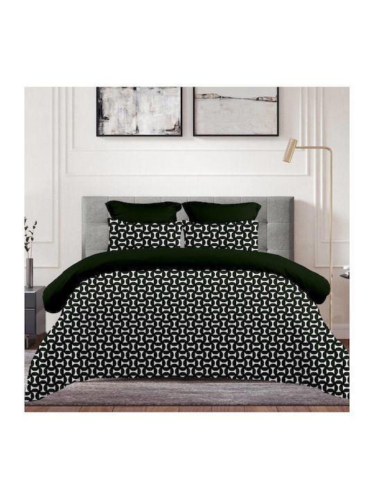 Astron Italy Bettbezug-Set Baumwolle Übergröße mit 2 Kissenbezügen 230x250 Luna Green