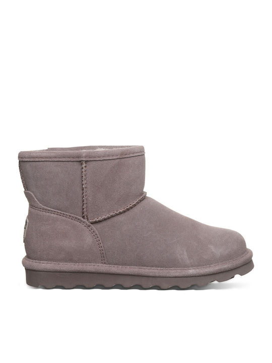 Bearpaw Alyssa Δερμάτινα Γυναικεία Μποτάκια Γκρι