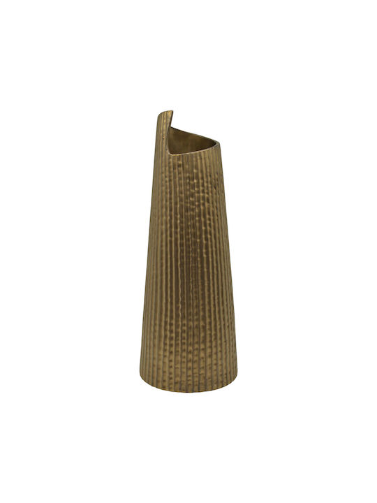 Ceramic Vase with Embossed Texture in Bronze Gold Color 14.3x14.3x38.1cm Ankor Ankor 840397