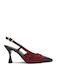 Pumps mit Riemchen Burgundisch